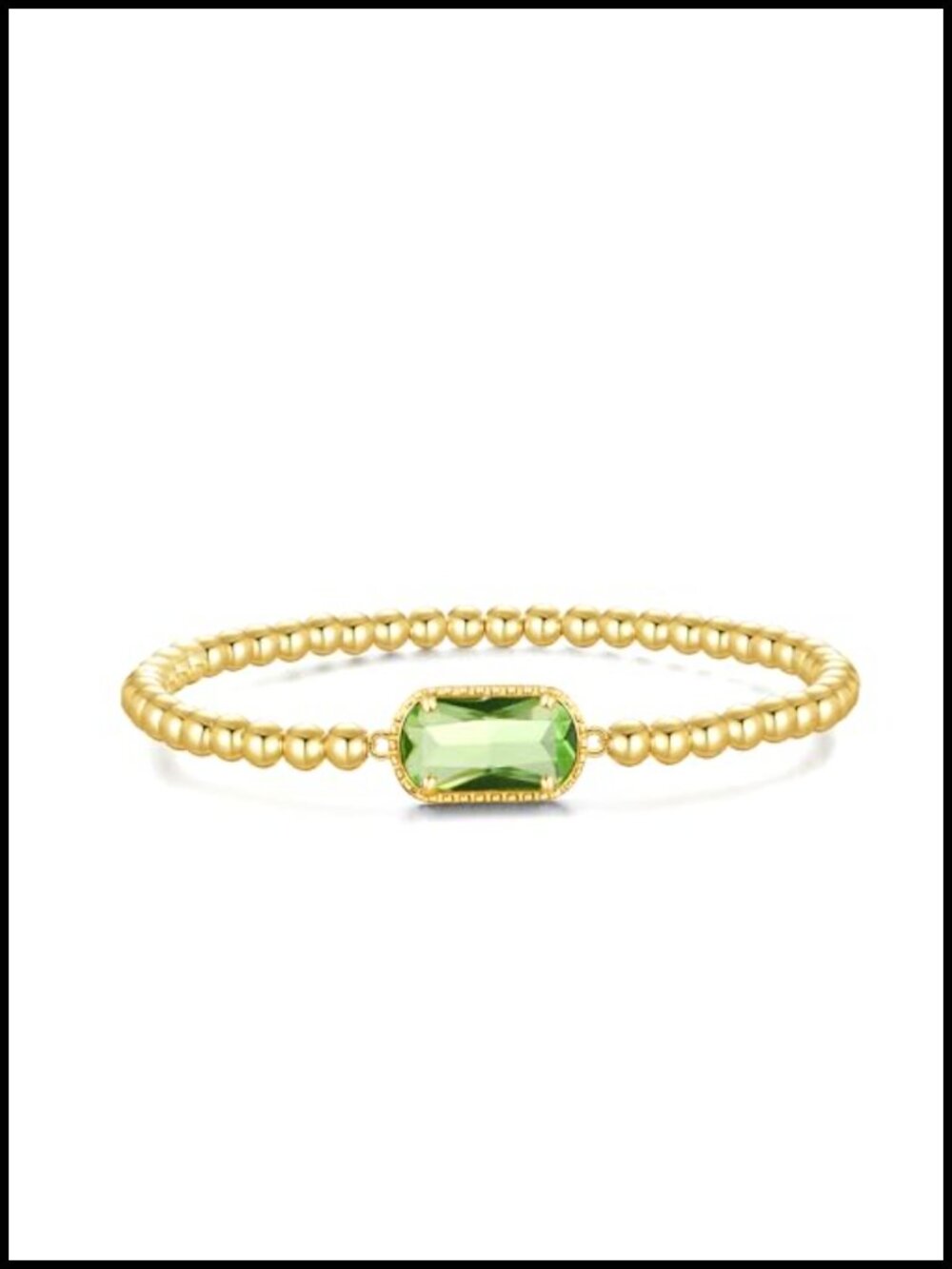 14k Gold Plated Birthstone Stretch Bead Bracelets for Women Dainty Gift
